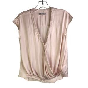 Tart Top Womens‎ Size XS Pale Peach Drape V-Neck Cap Sleeve Classic Staple